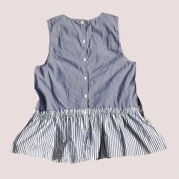 J. Crew Blue and White Striped Peplum Tank - Picture 5 of 9